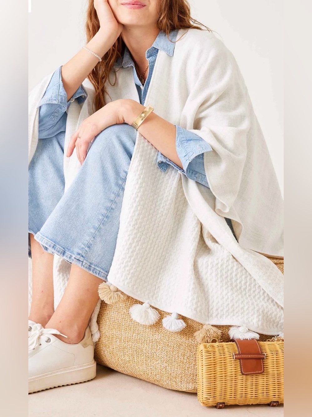 Mersea nwt classic tassel travel wrap